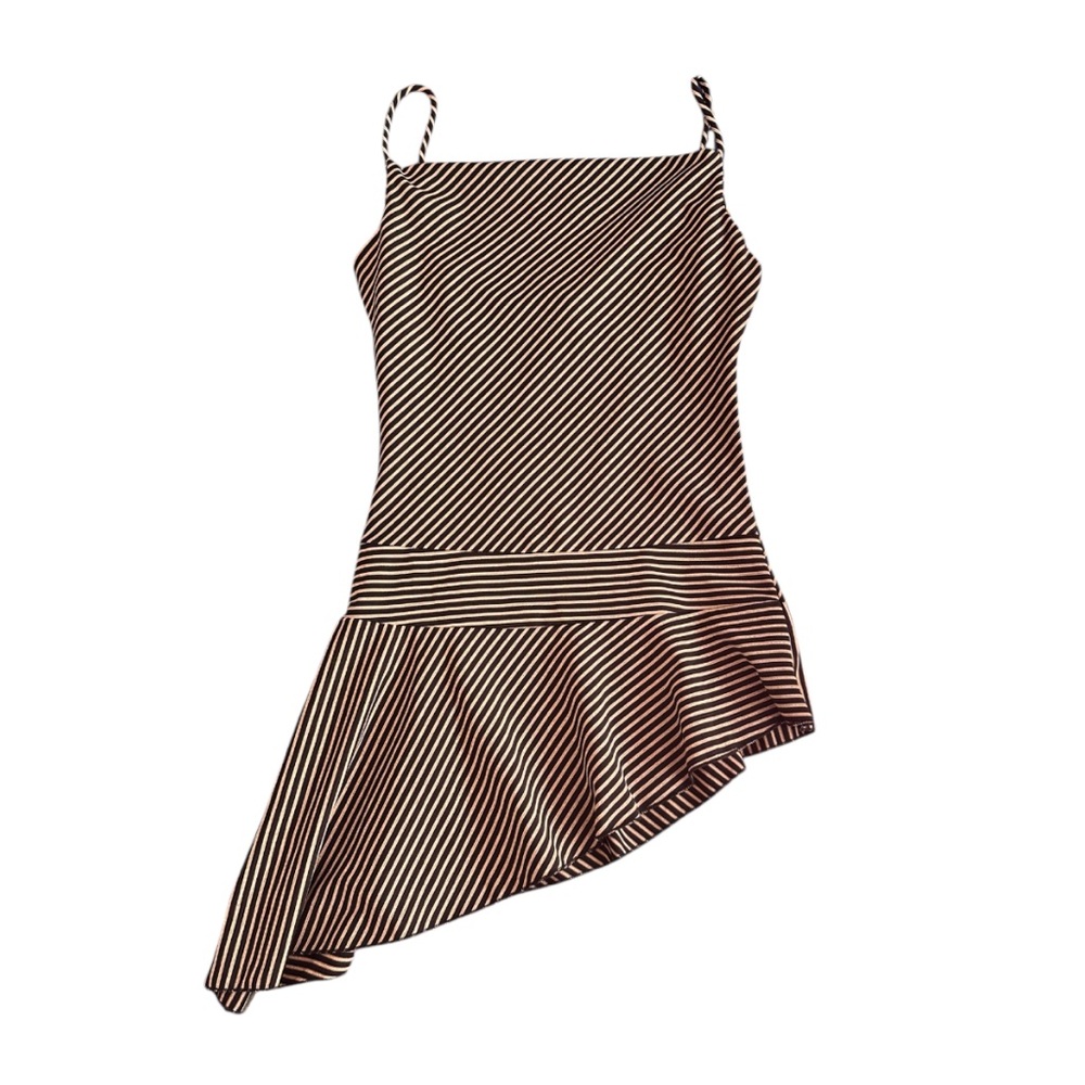 Y2K vintage Asymmetrical striped tunic top